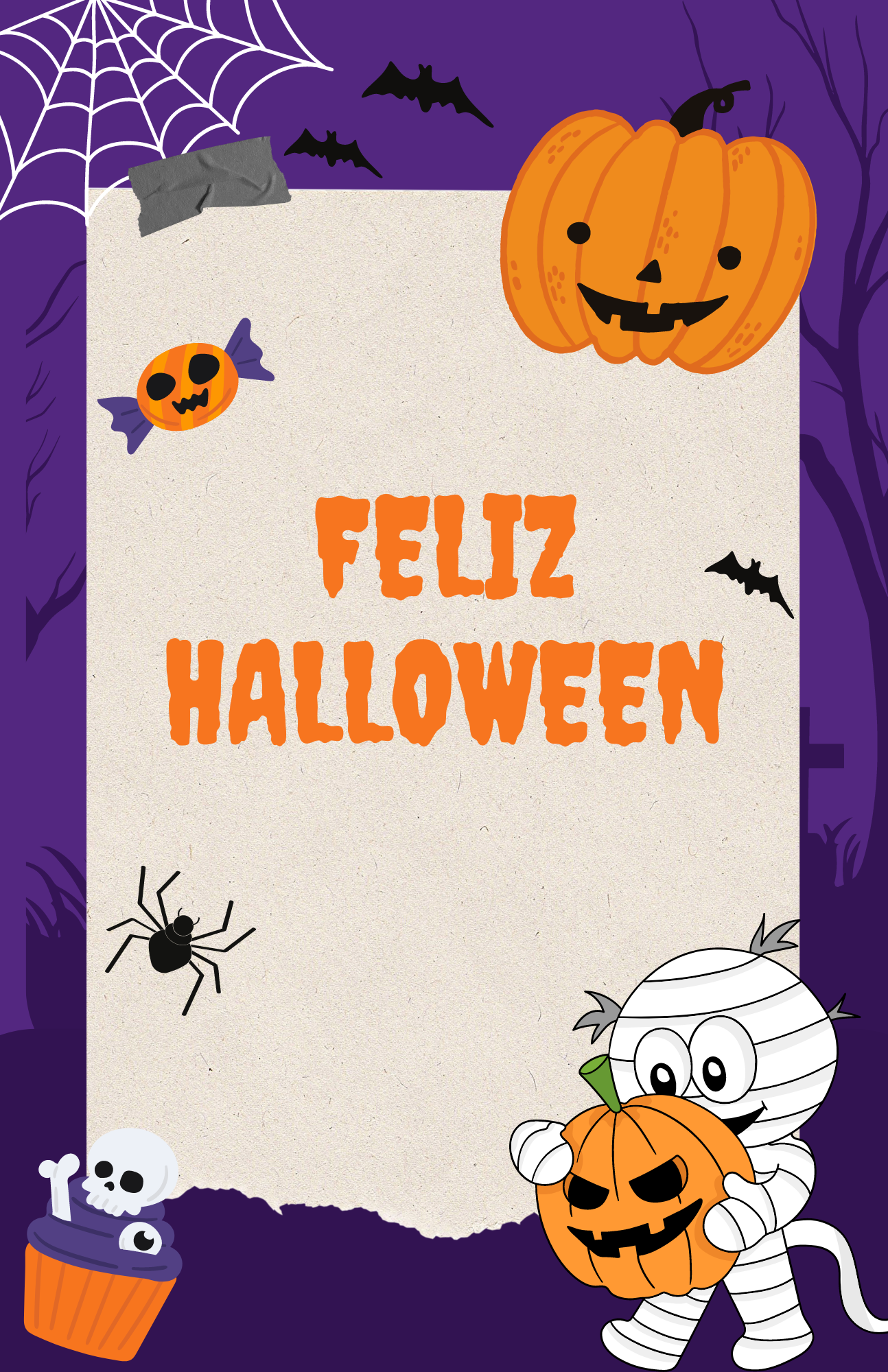 Tarjeta de Halloween espeluznante