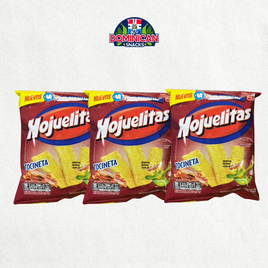 Hojuelitas Bacon Flavor 23g (Pack of 3) – 100% Dominican, Frito Lay RD