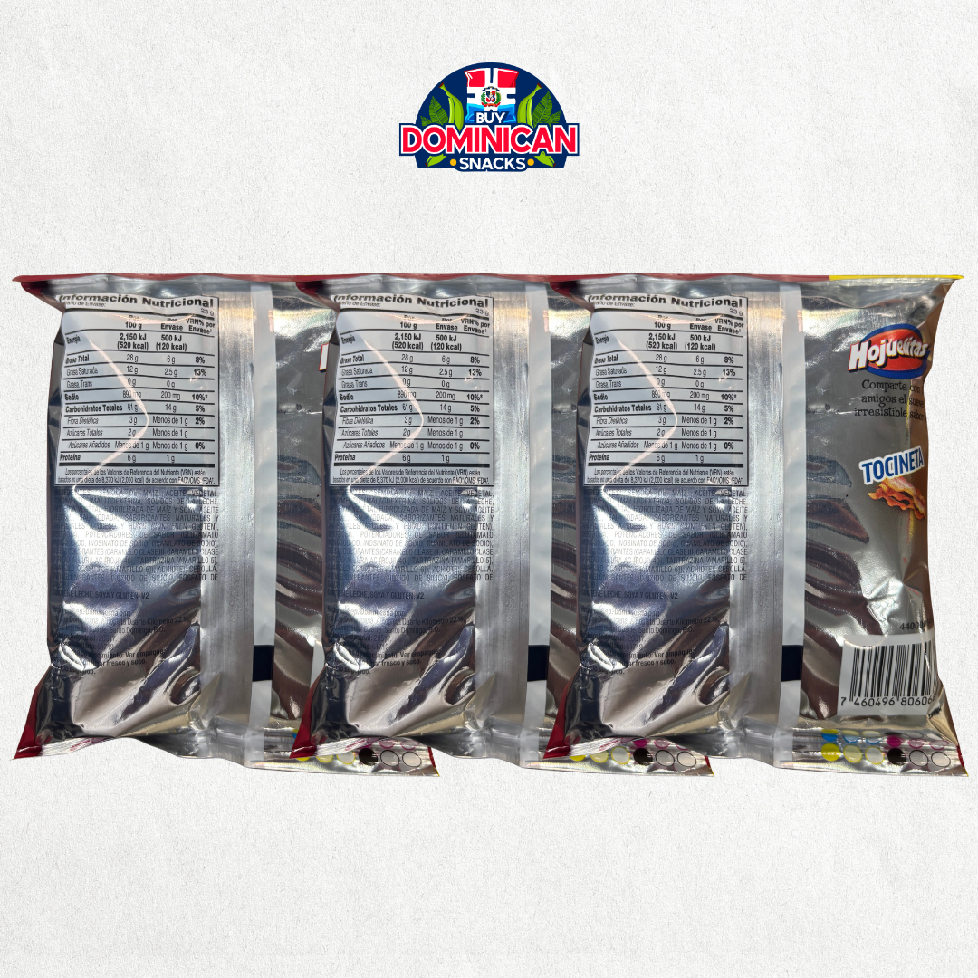 Hojuelitas Bacon Flavor 23g (Pack of 3) – 100% Dominican, Frito Lay RD