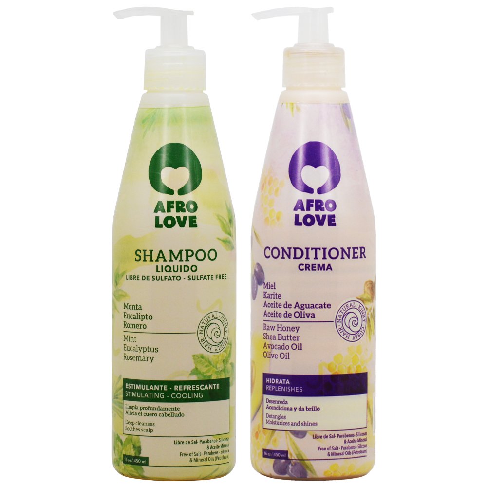 Afro Love Shampoo & Conditioner Set – 2-Step Hydrating Care for Curly & Coily Hair 16oz
