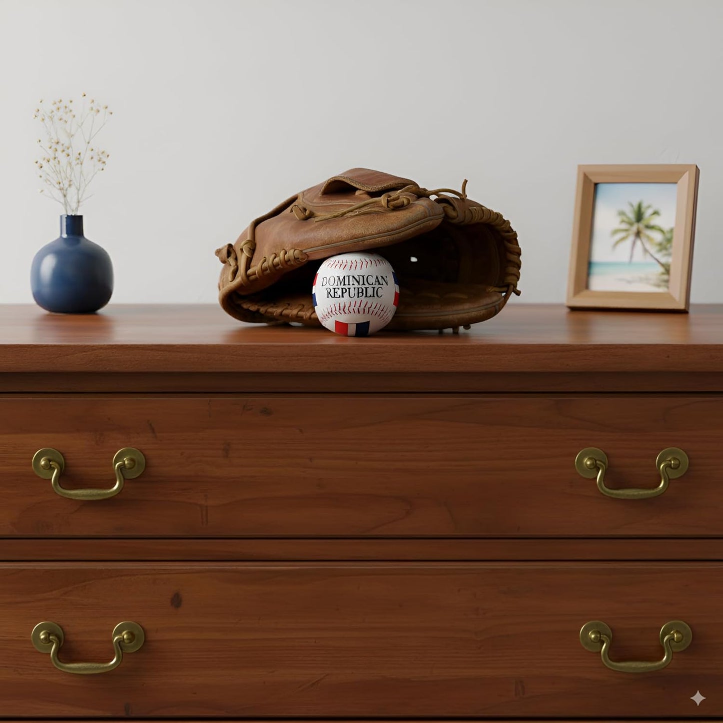 Béisbol de recuerdo con la bandera de República Dominicana de CityDreamShop