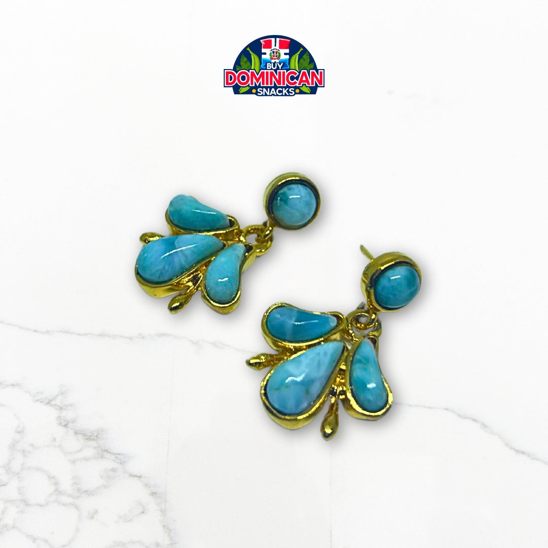 Larimar Drop-Shaped Earrings: Elegant and Timeless Dominican Craftsmanship