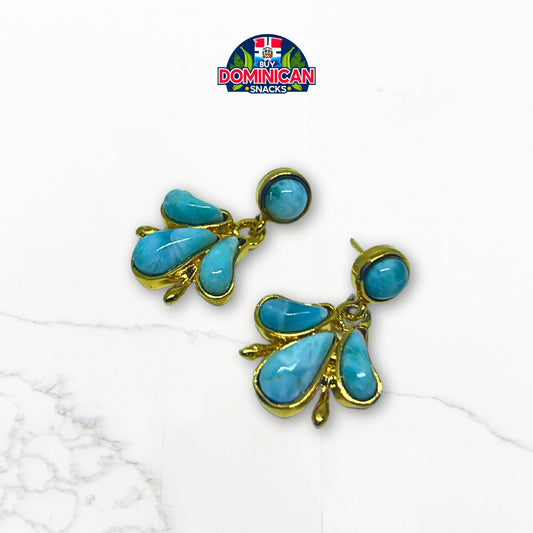 Larimar Drop-Shaped Earrings: Elegant and Timeless Dominican Craftsmanship