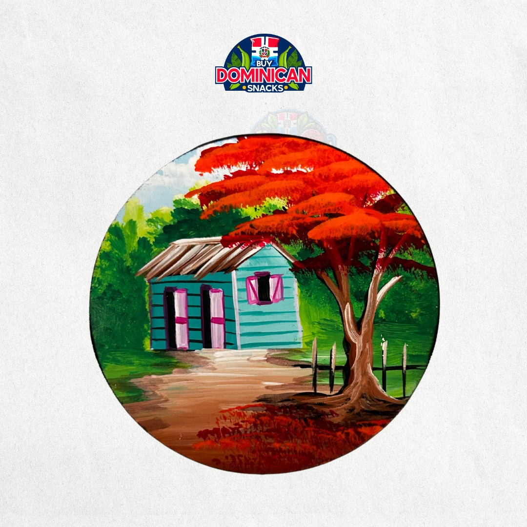 Dominican-Inspired Coasters: Avocado, sunflower, Hibiscus Flower, and Countryside - 6 pcak