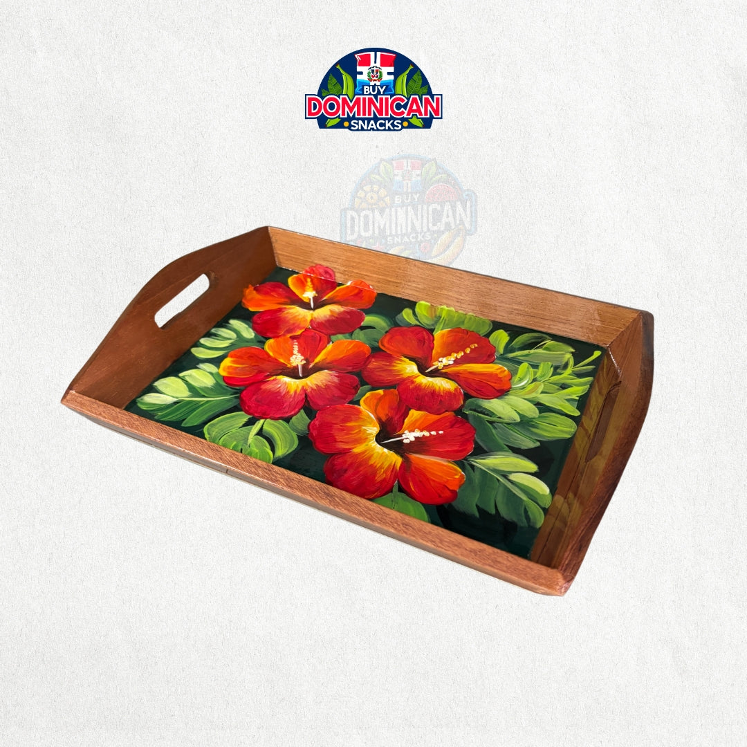 Bandeja Dominicana de madera con diseño de limón
