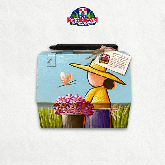 Handcrafted Shoe Box with Faceless Dominican Doll Design