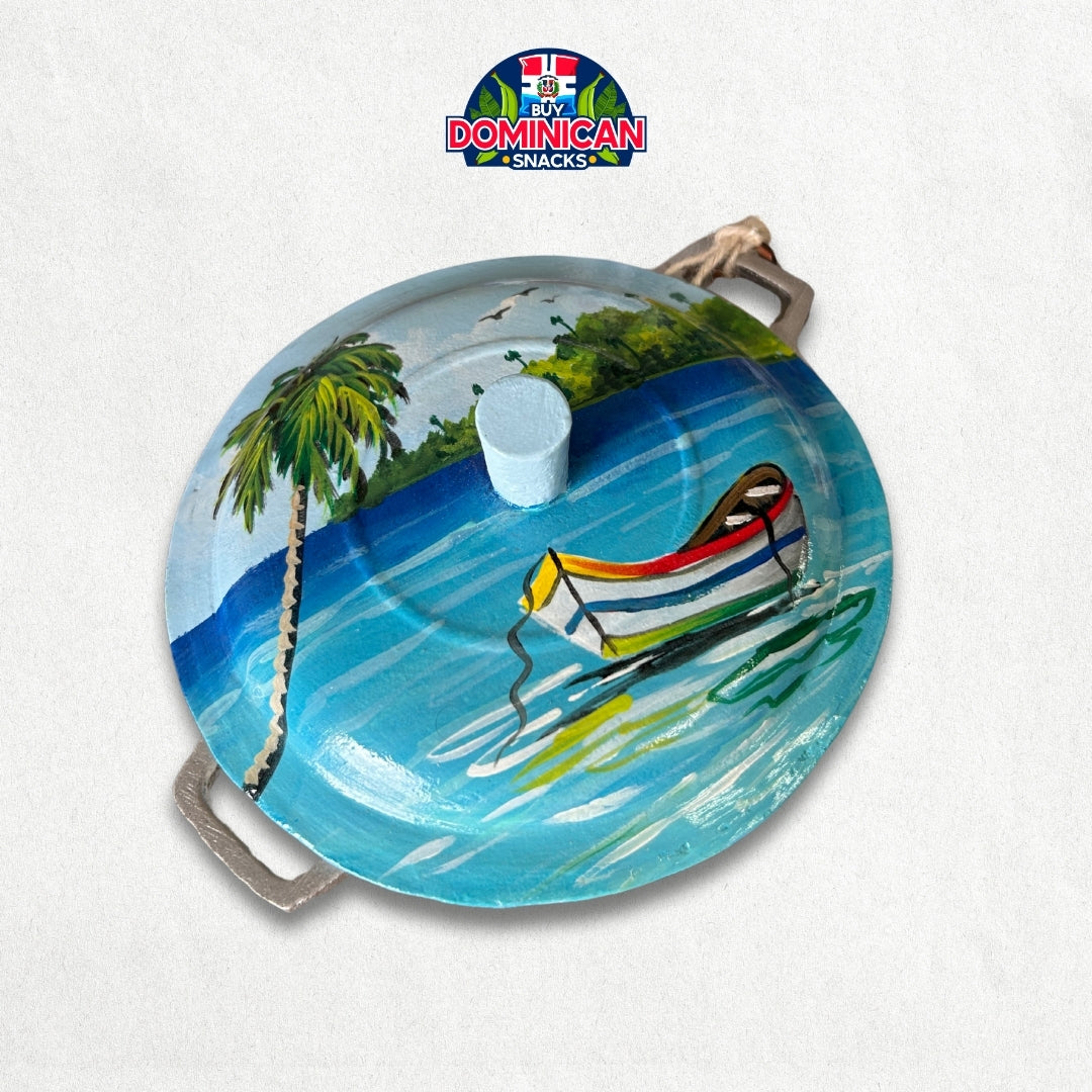 Caldera with Beach Scene Painting - For decorative purposes only