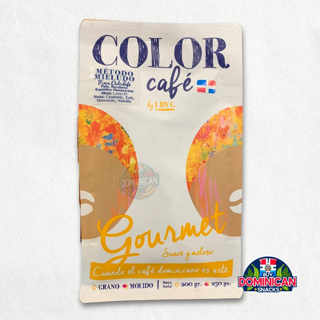 Color Café Ground Honeyed Coffee - Artisanal Dominican Coffee in a 250g pack.