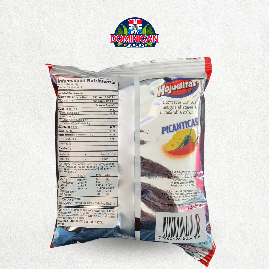 Dominican Chip Spicy Adventure - Fritos Hojuelitas Hot Spicy Corn Chips | Papita Fundita Maíz Picanticas Dominicanas - 25g