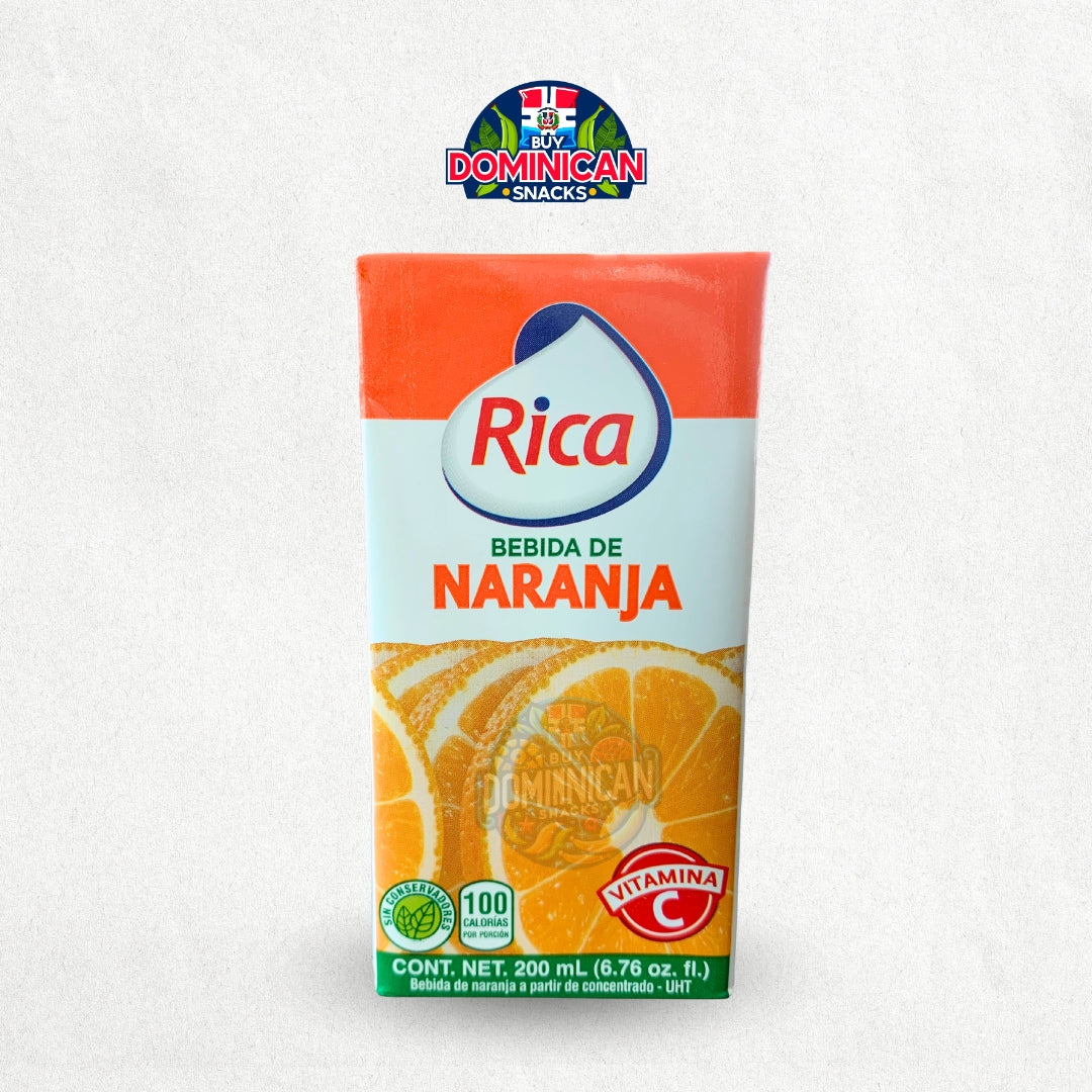 Rica Orange Juice Drink Jugo de Naranja Rica 200ml (100 Calories