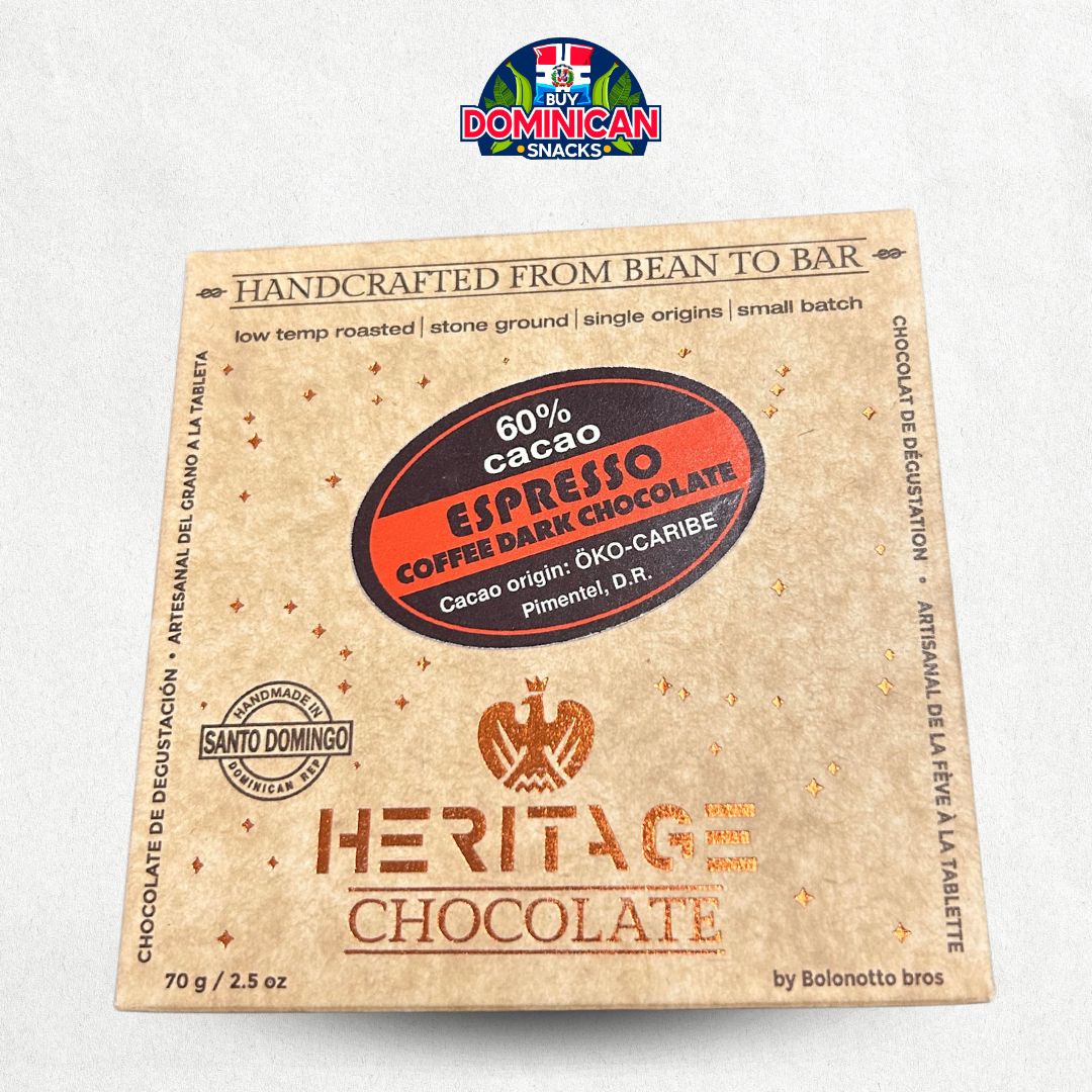 Heritage Chocolate Espresso 60% Cacao - 70g of coffee chocolate