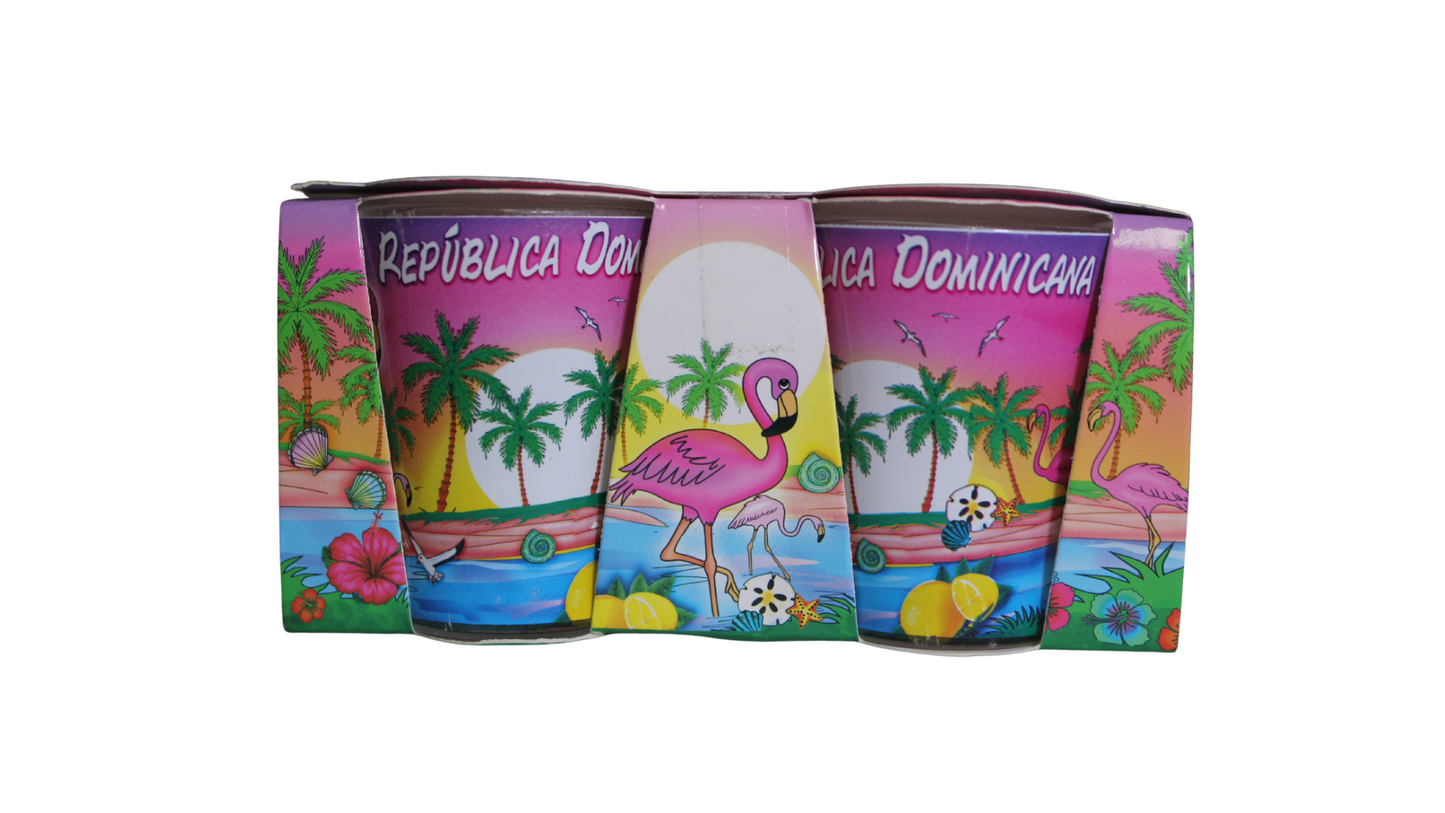 Juego de tazas con temática de playa tropical – República Dominicana