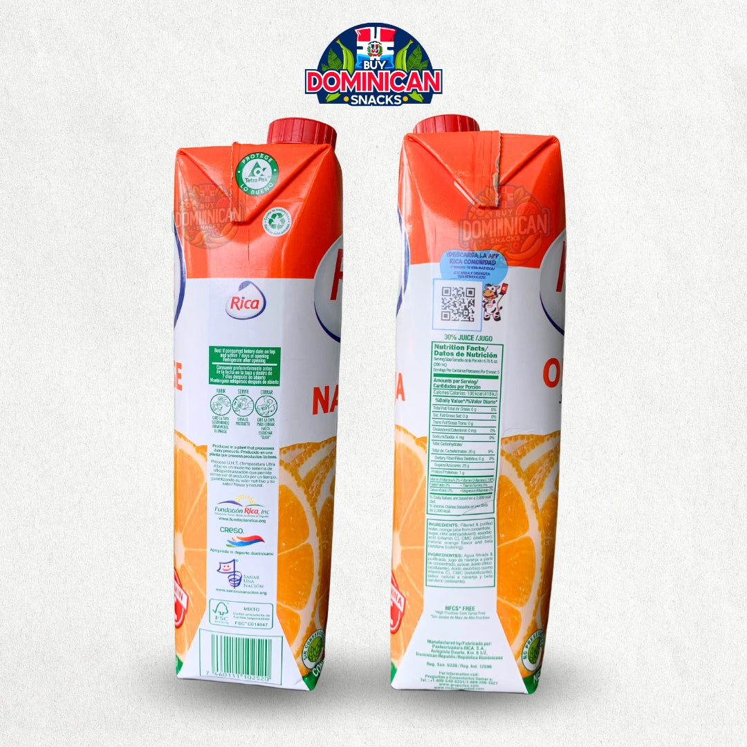 Rica Bebida de Jugo de Naranja 1 Litro / Rica Bebida de Jugo de Naranja 1 Litro