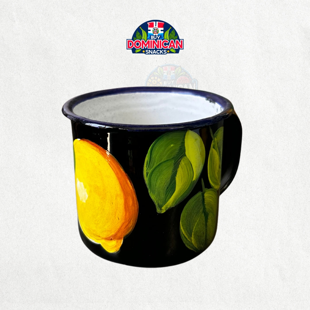 Enamel-Coated Aluminum Mug with Lemon Design