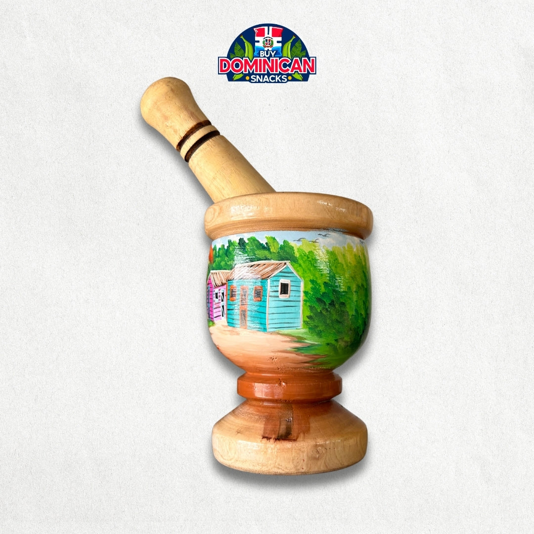 Pilón decorativos con diseño tradicional de campo dominicano