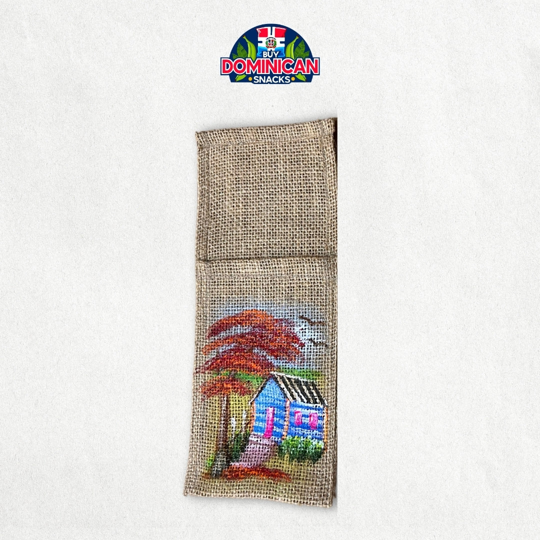 Jute Cutlery Holder with Flamboyant Flower Design