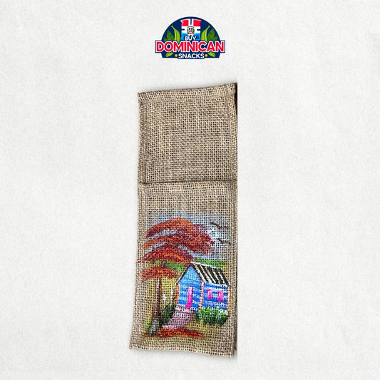 Jute Cutlery Holder with Flamboyant Flower Design