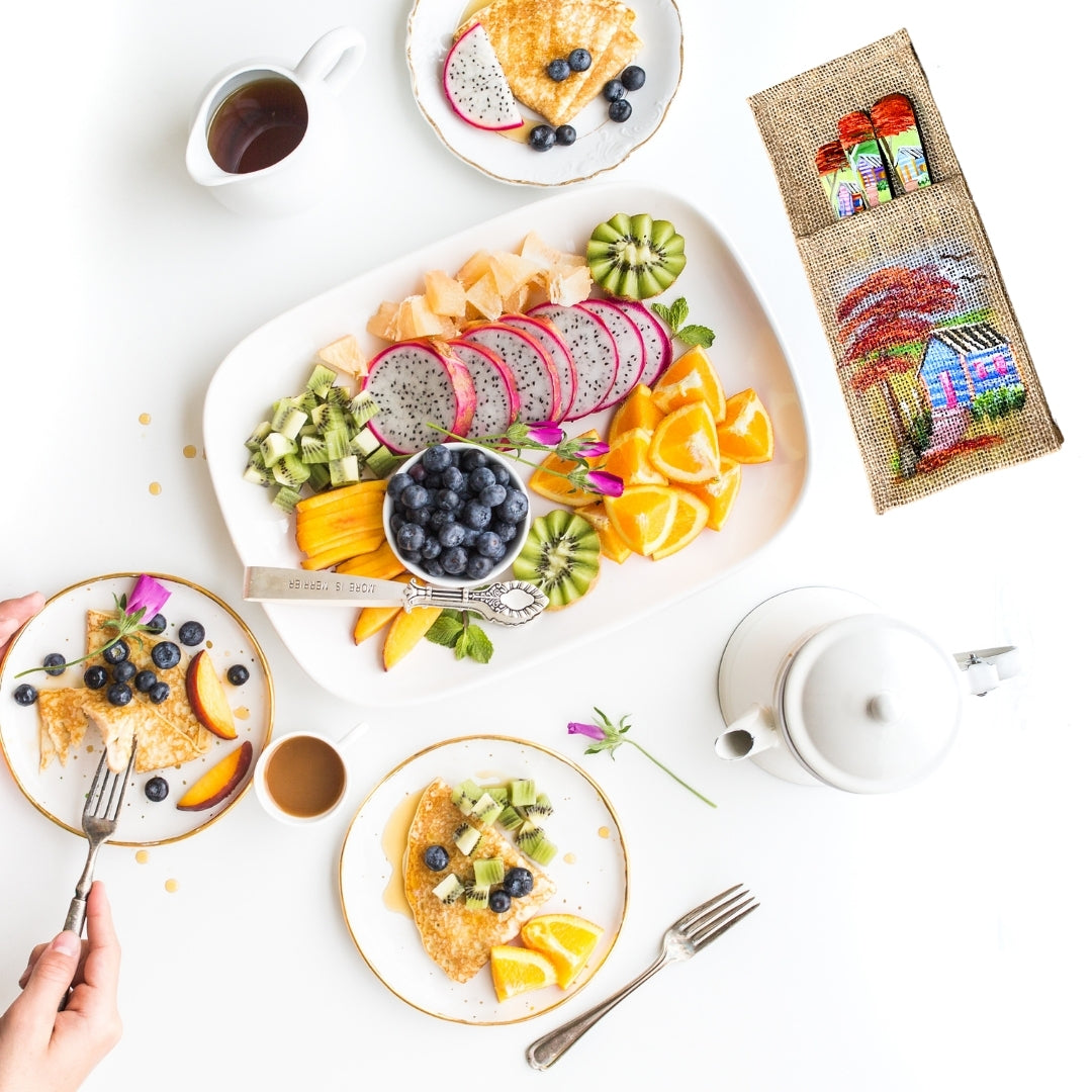 Jute Cutlery Holder with Flamboyant Flower Design