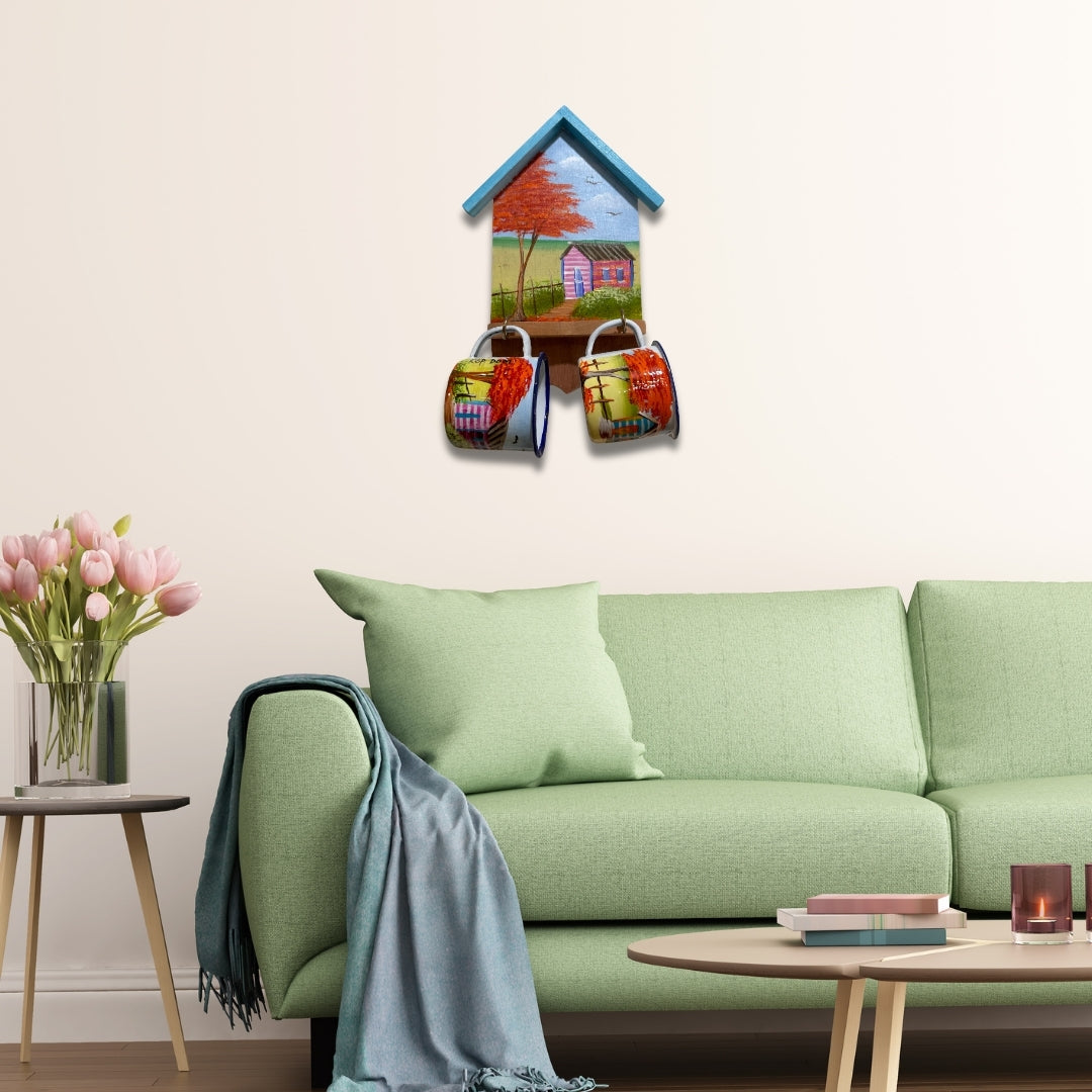 Llavero con diseño tradicional de casa dominicana