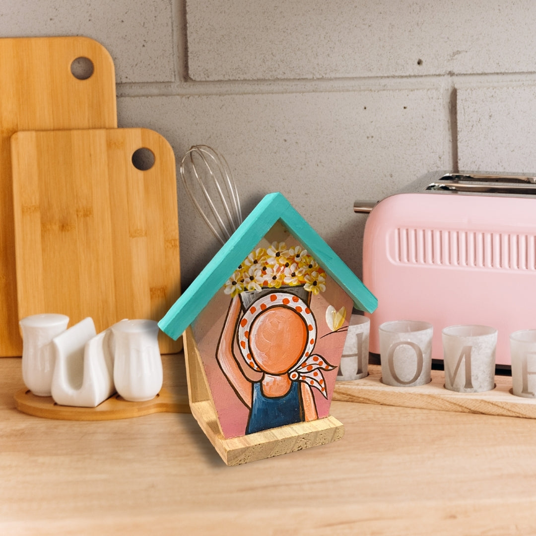 Handcrafted Napkin Holder with Traditional Dominican Doll Design