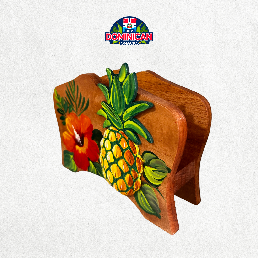 Servilletero dominicano: Delicias de piña e hibisco