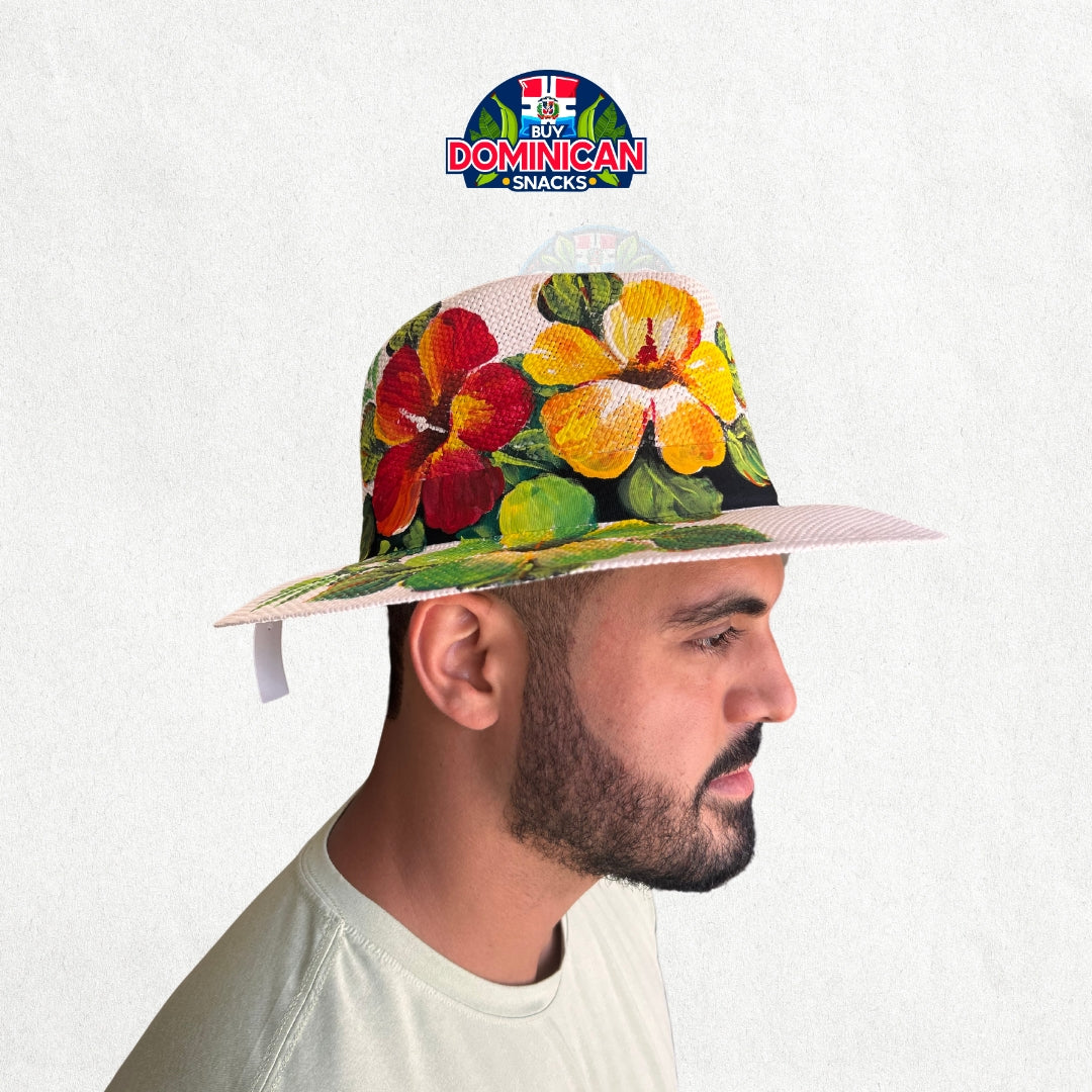 Sombrero con diseño de campo extravagante: estilo dominicano hecho a mano