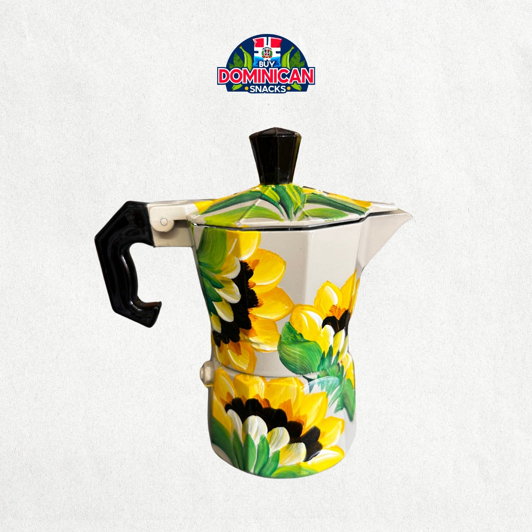 Dominican Hand-Painted Sunflower design Coffee Coffee maker - 6 cups