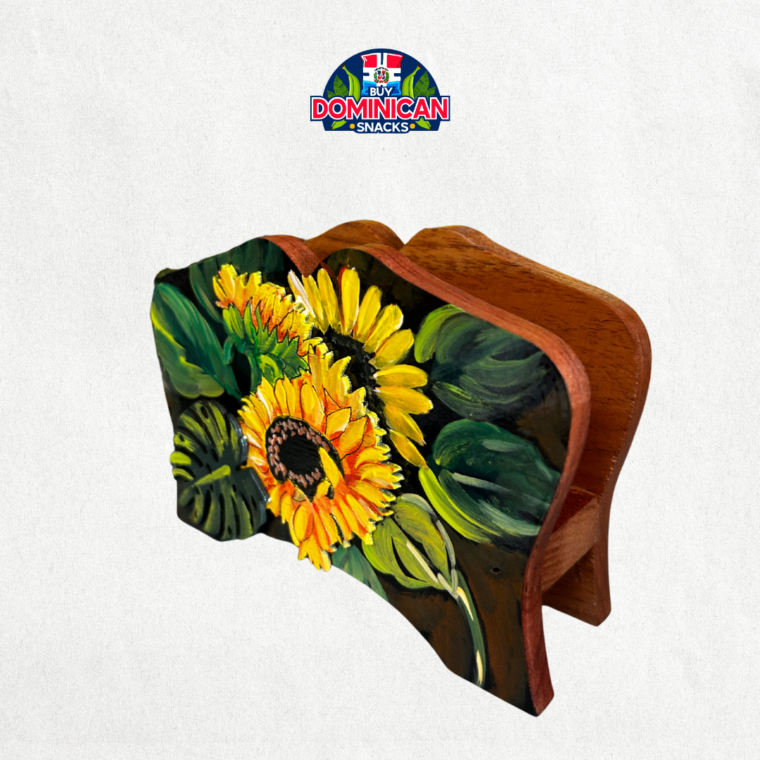 Servilletero dominicano: Flor de girasol