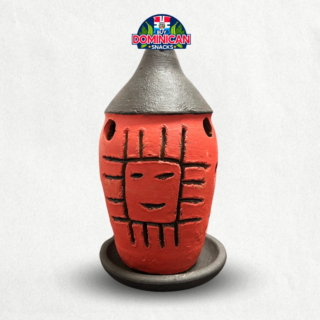 Candle holder - Taino Symbol-Adorned Decorative Piece - A Fusion of Function and Cultural Richness
