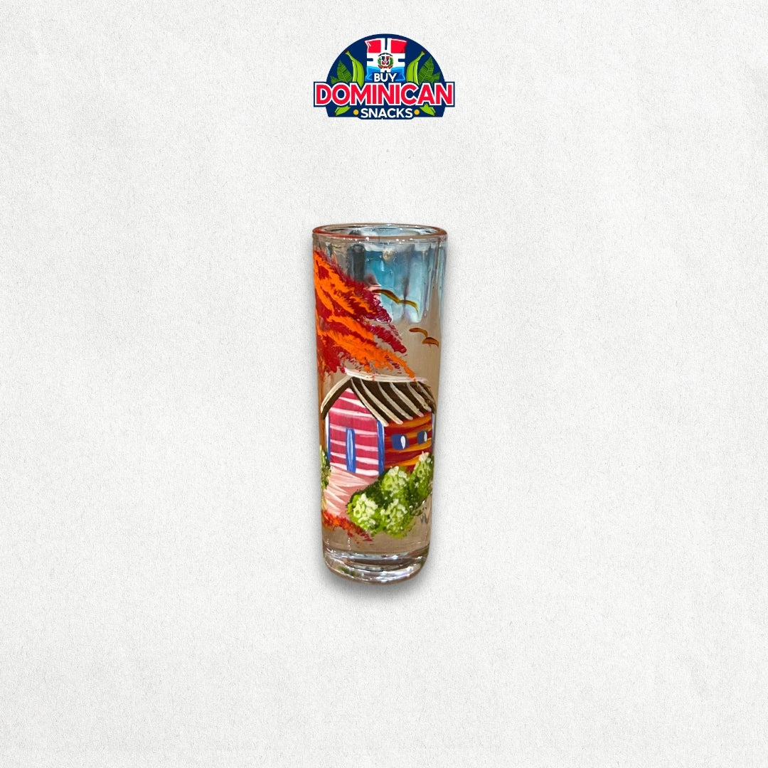 Flamboyant Flower High Shot Glass – Handcrafted Dominican Design