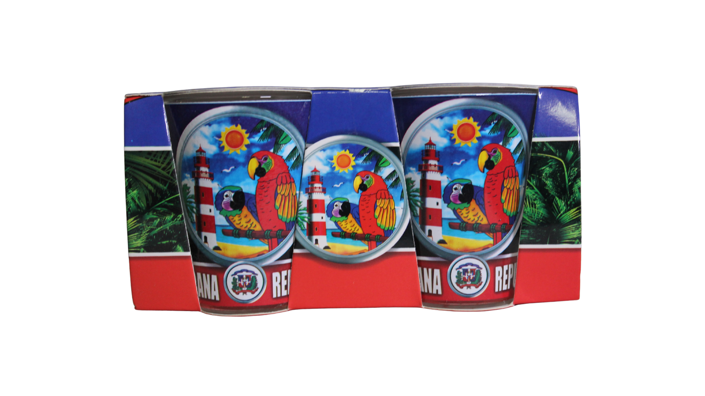 Tropical Parrot & Lighthouse Cup Set - Shot Glasses – República Dominicana