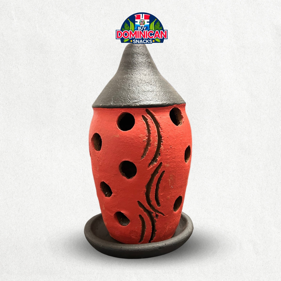 Candle holder - Taino Symbol-Adorned Decorative Piece - A Fusion of Function and Cultural Richness