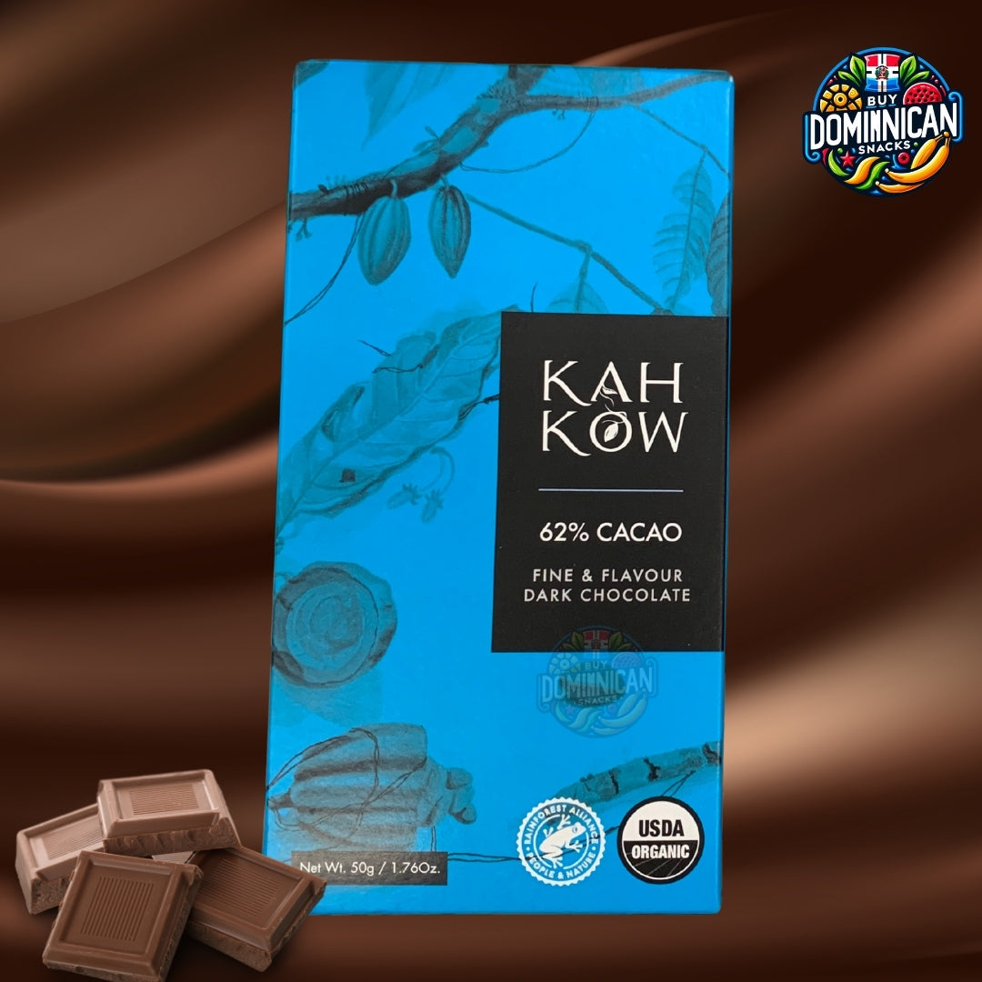 Kah Kow 62% organic Chocolate - 50g of Dominican craftsmanship