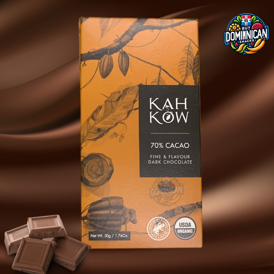 Chocolate Orgánico Kah Kow 70% - 50g de chocolate de lujo