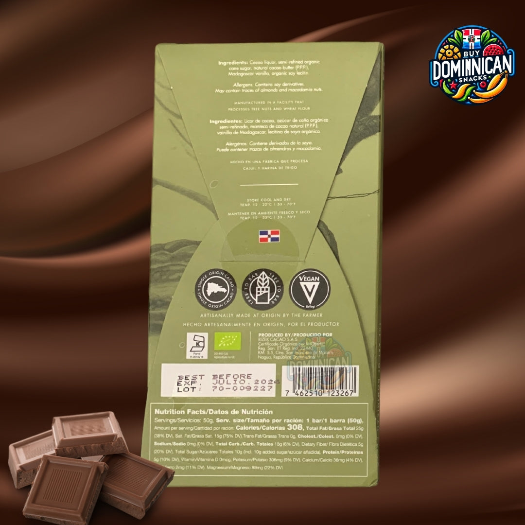 Kah Kow Organic Chocolate 82% - 50g of luxury chocolate