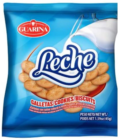 Guarina Galletas Dulces con Leche sabor a vainilla/Sweet Crackers 1.40 OZ Galletas con sabor a leche natural y sabor a vainilla artificial. (PAQUETE DE 4), pequeño 