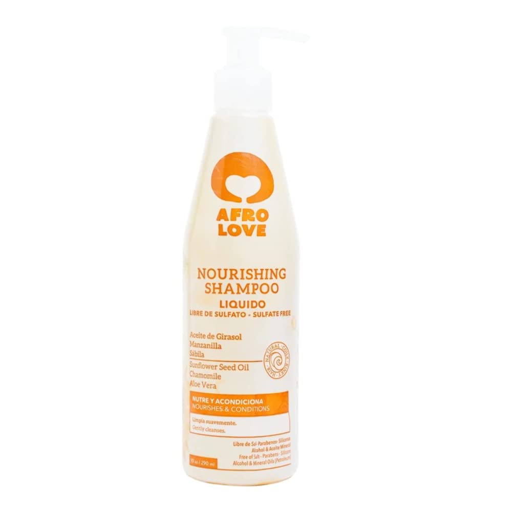 Afro Love Nourishing Shampoo 16 oz Hydrating Cleanser for Curly Hair, Sulfate-Free, Restores Shine