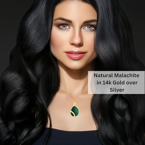 Collar con colgante de lágrima de larimar natural de Beaux Bijoux en plata de ley 925, cadena tipo cable de 45 cm, cierre de mosquetón y caja de regalo.