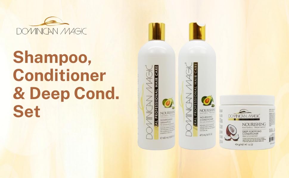 Dominican Magic 3-Step Hair Care Set – Shampoo, Conditioner & Deep Treatment