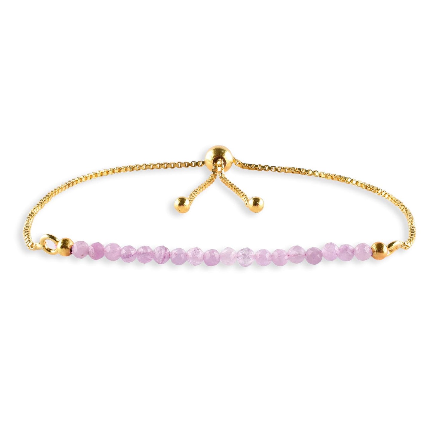 InfinityGemsArt Larimar Slider Bracelet, 14K Gold-Plated Brass, 3mm Faceted Micro Beads, Adjustable 6–9”, Dainty Birthstone Jewelry Gift for Women