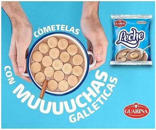 Guarina Galletas Dulces con Leche sabor a vainilla/Sweet Crackers 1.40 OZ Galletas con sabor a leche natural y sabor a vainilla artificial. (PAQUETE DE 4), pequeño 