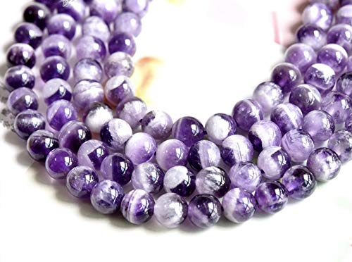 Cuentas sueltas de larimar Barahona de ABCGEMS, 10 mm, redondas y lisas, con inclusiones dendríticas negras, tira de 39 cm, agujero de 1 mm, República Dominicana, suministros para bisutería 