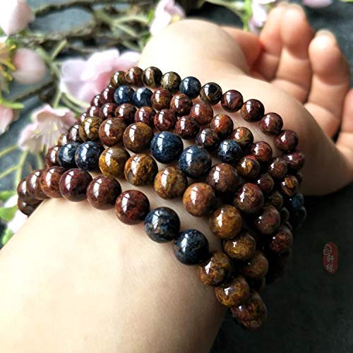 Cuentas sueltas de larimar Barahona de ABCGEMS, 10 mm, redondas y lisas, con inclusiones dendríticas negras, tira de 39 cm, agujero de 1 mm, República Dominicana, suministros para bisutería 