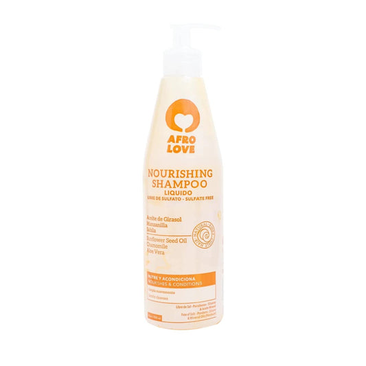 Afro Love Nourishing Shampoo 16 oz Hydrating Cleanser for Curly Hair, Sulfate-Free, Restores Shine