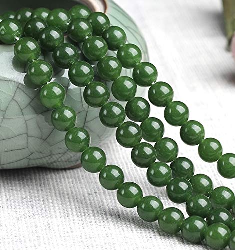 Cuentas sueltas de larimar Barahona de ABCGEMS, 10 mm, redondas y lisas, con inclusiones dendríticas negras, tira de 39 cm, agujero de 1 mm, República Dominicana, suministros para bisutería 