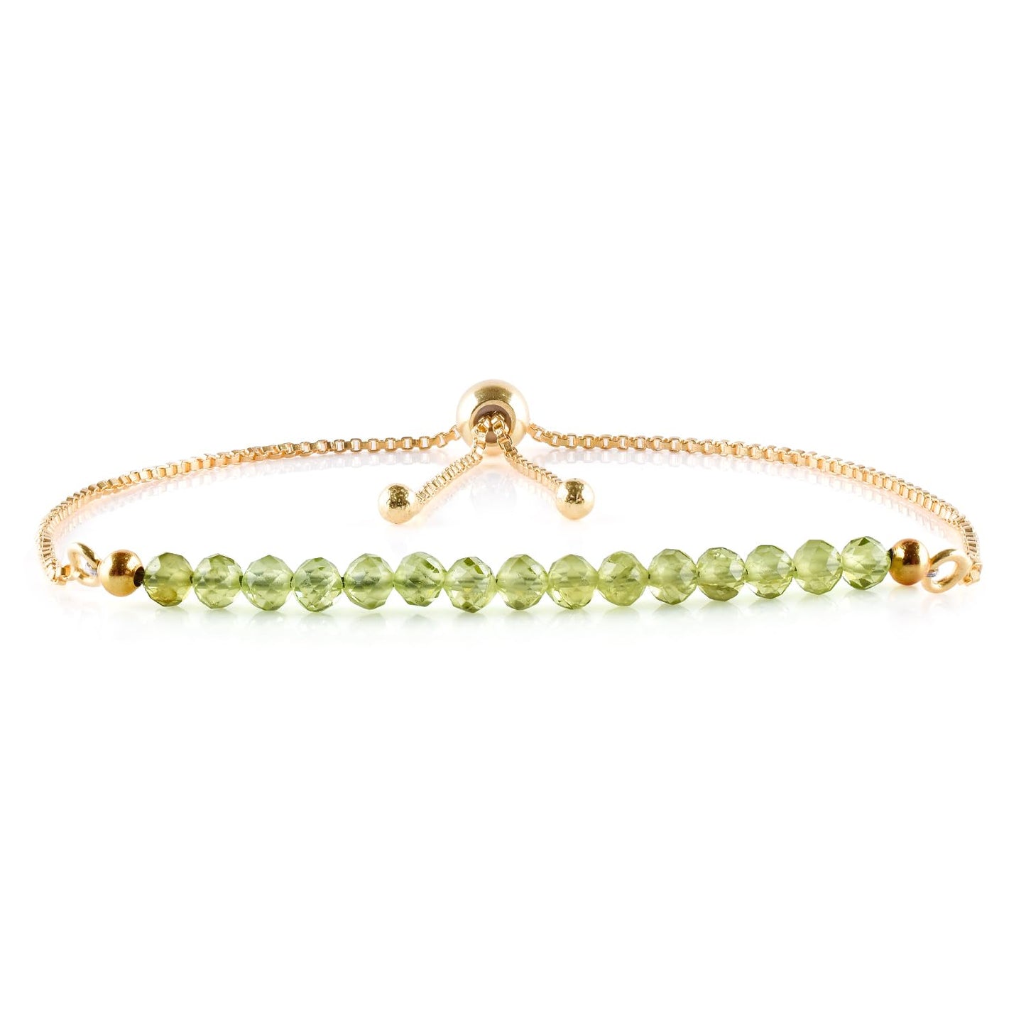 InfinityGemsArt Larimar Slider Bracelet, 14K Gold-Plated Brass, 3mm Faceted Micro Beads, Adjustable 6–9”, Dainty Birthstone Jewelry Gift for Women