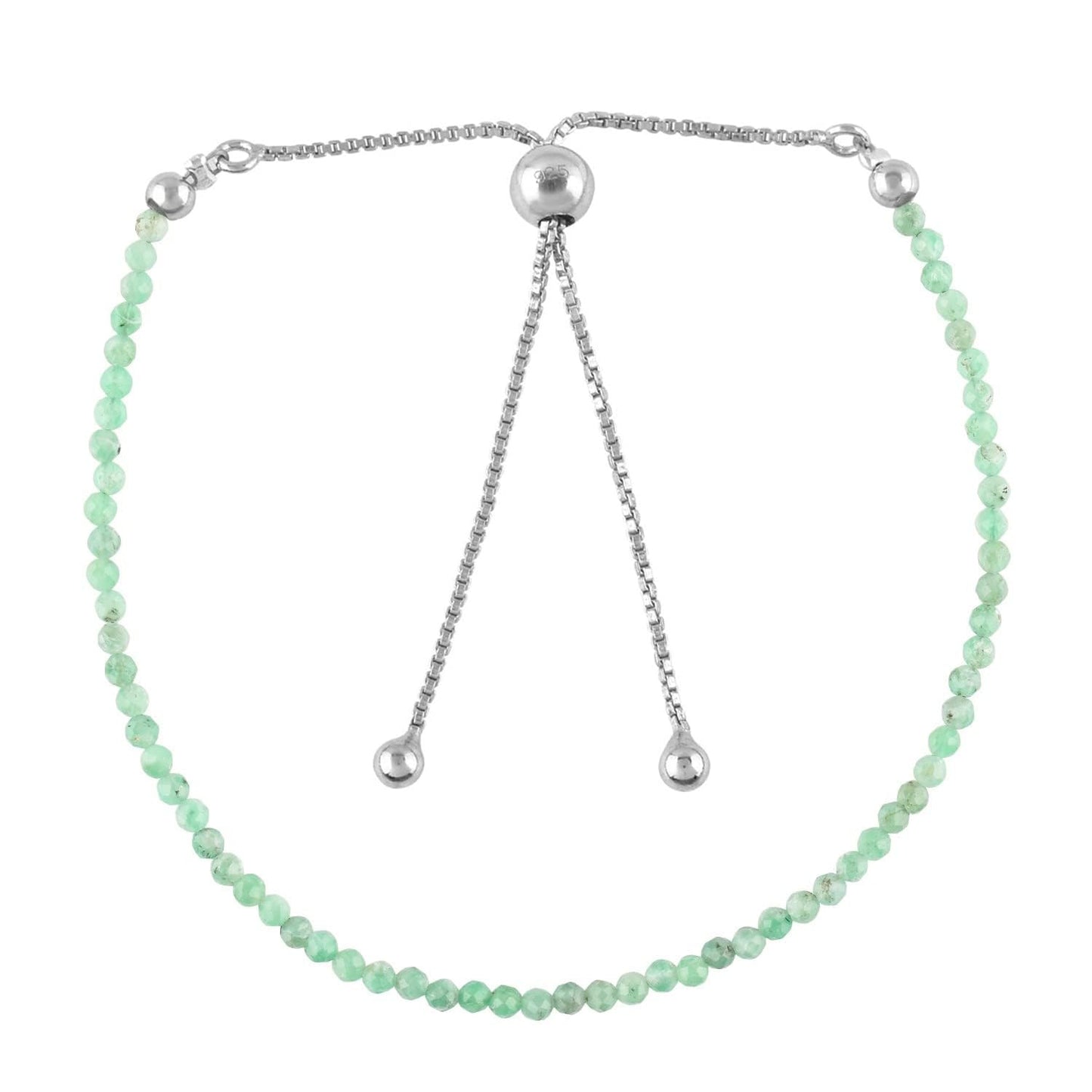 Pulsera bolo de larimar OdrillionGems en plata de ley 925 rodiada, cuentas facetadas azul cielo de 3 mm, cadena ajustable, regalo minimalista hecho a mano para mujer. 