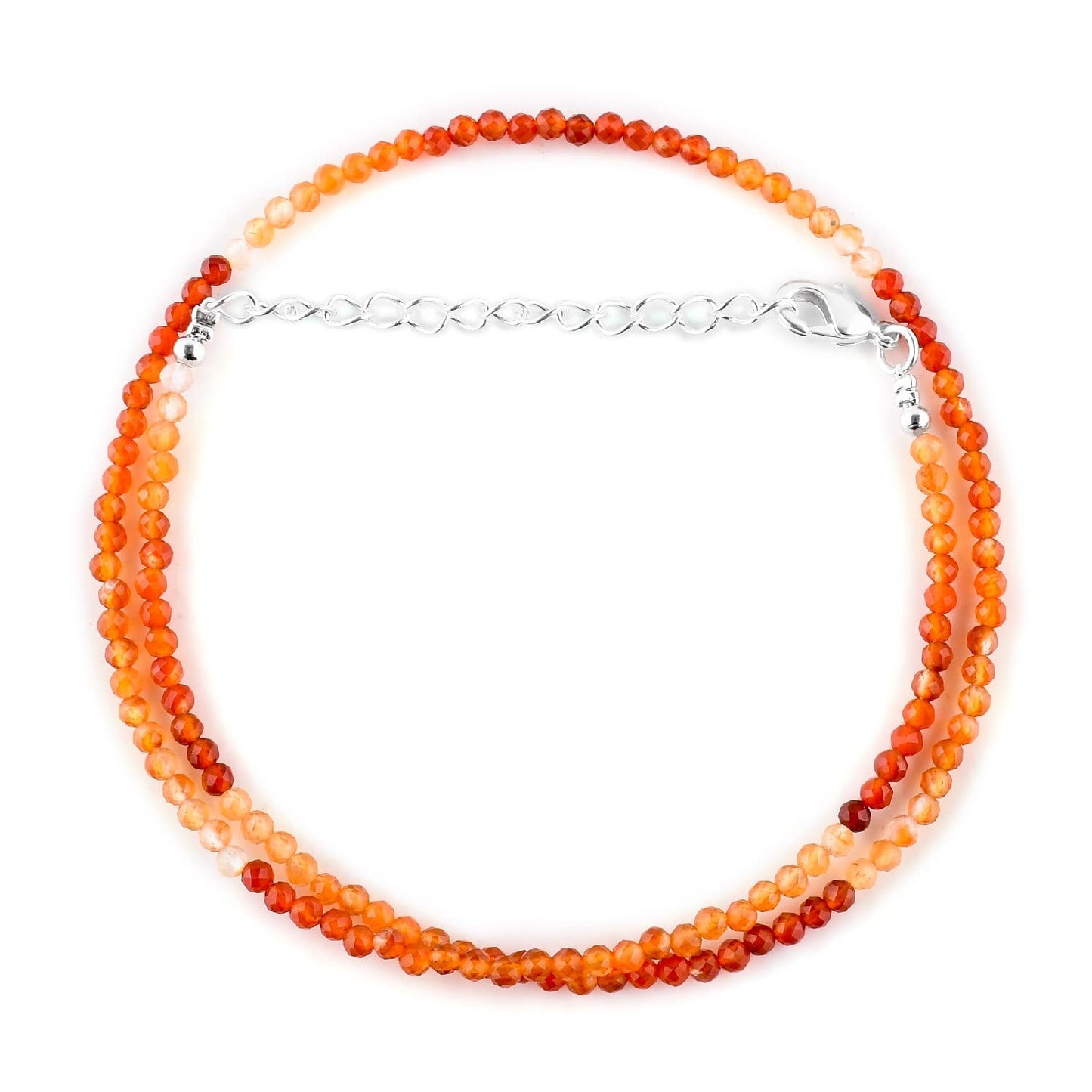 Gargantilla de cuentas de larimar ZEMBIENCE, piedras preciosas naturales facetadas de 3 mm, latón bañado en plata con revestimiento electrolítico, extensor de 40,6 cm + 5 cm, cierre de mosquetón, regalo minimalista.