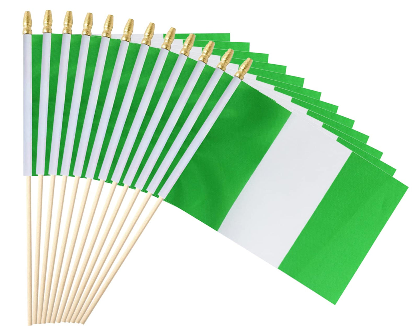 25Pack Small Dominica Flag Handheld Mini Dominican Flag on Stick 5x8 Inch
