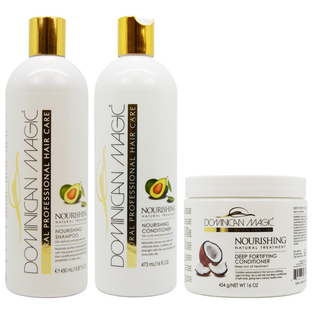 Dominican Magic 3-Step Hair Care Set – Shampoo, Conditioner & Deep Treatment